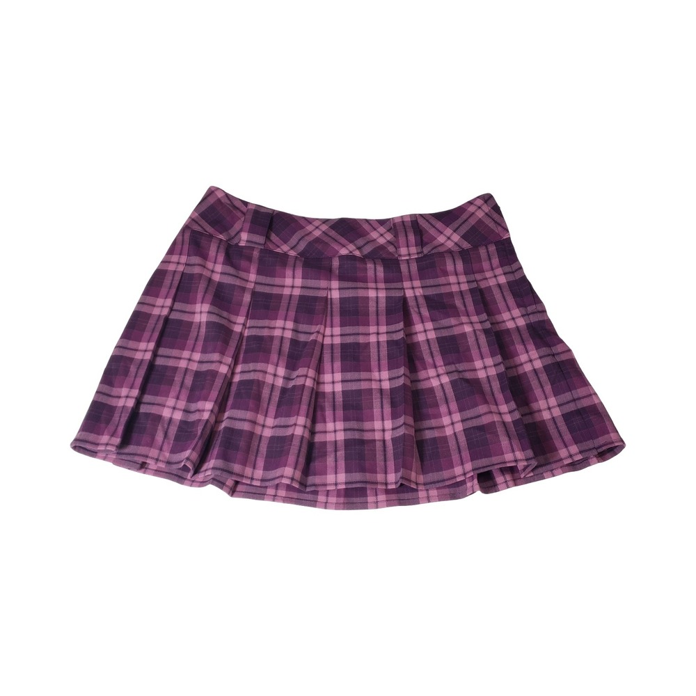 Wild Fable Purple Plaid Pleated Mini Skirt Size Large Preppy Y2K Grunge Skater
